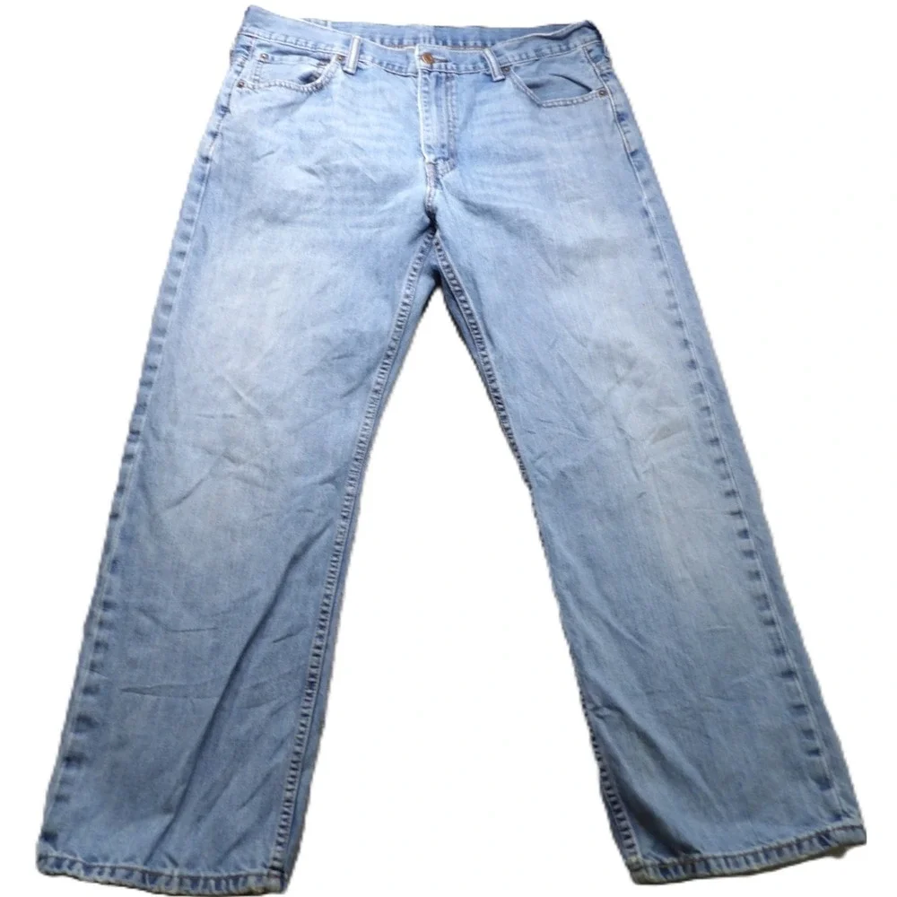 Levis 569 Loose Straight Jeans Men 36x32 Light Wash Denim Skater Baggy Blue Work
